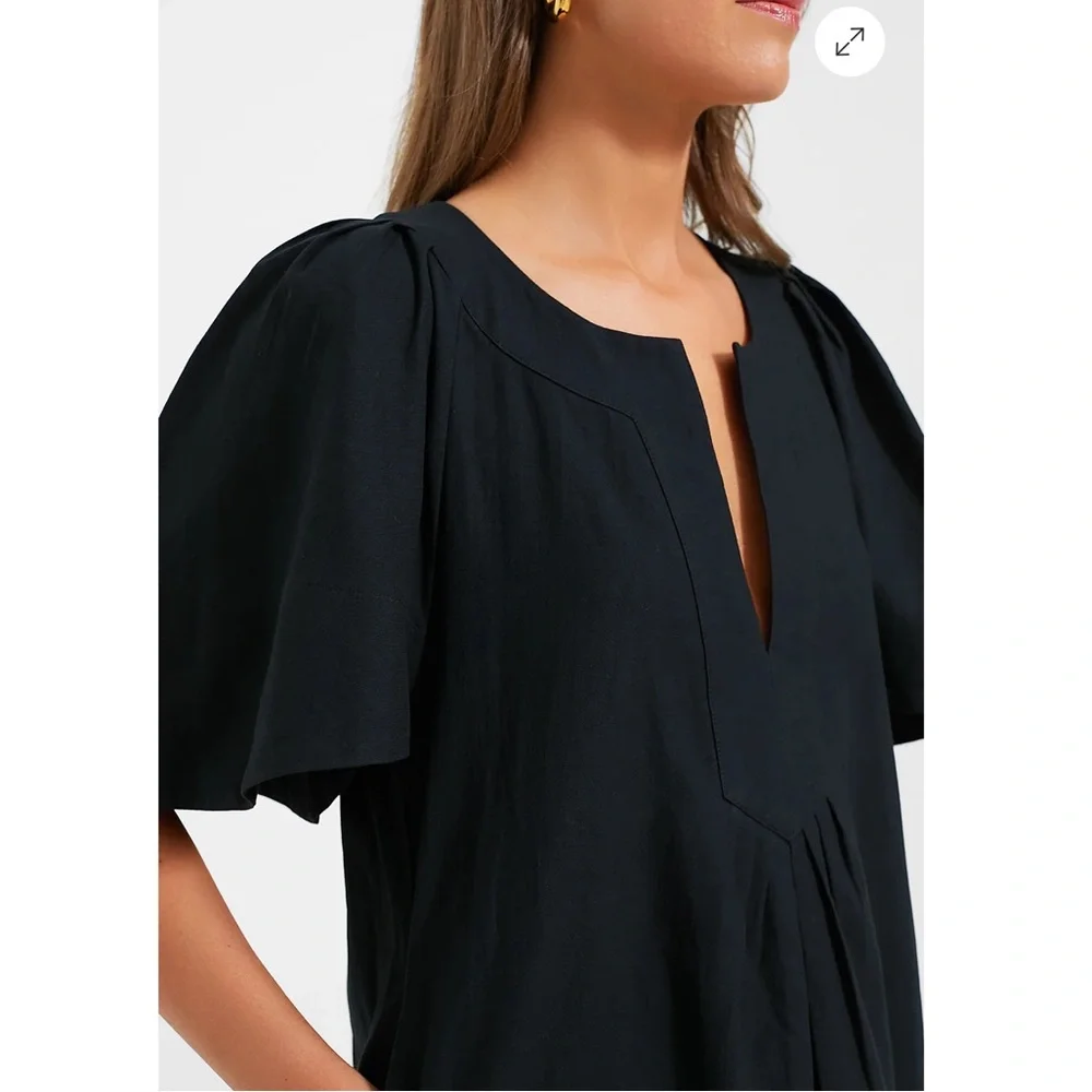 NWT POMANDER PLACE Black Finley Flutter Sleeve Maxi Dress XL - Picture 5 of 11